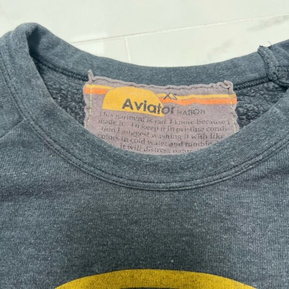 Aviator Nation Gray Crewneck with Multicolor Logo - Picture 2 of 3